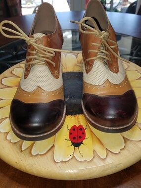 💘🖤💘 SPRING STEP L'ARTISTE BARDOT LEATHER BROWN BLACK TAN TRICOLOR BOOTS